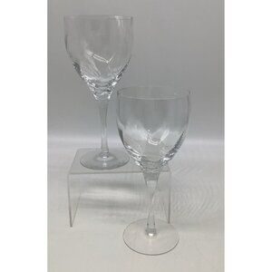 Kosta Boda Bertil Vallien Chateau Optic Swirl Sweden 7 Oz Blown Glass Set